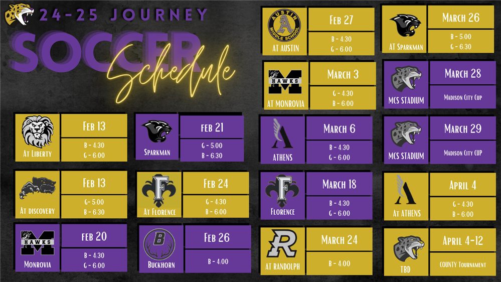 Boys Soccer Schedule 2024-2025